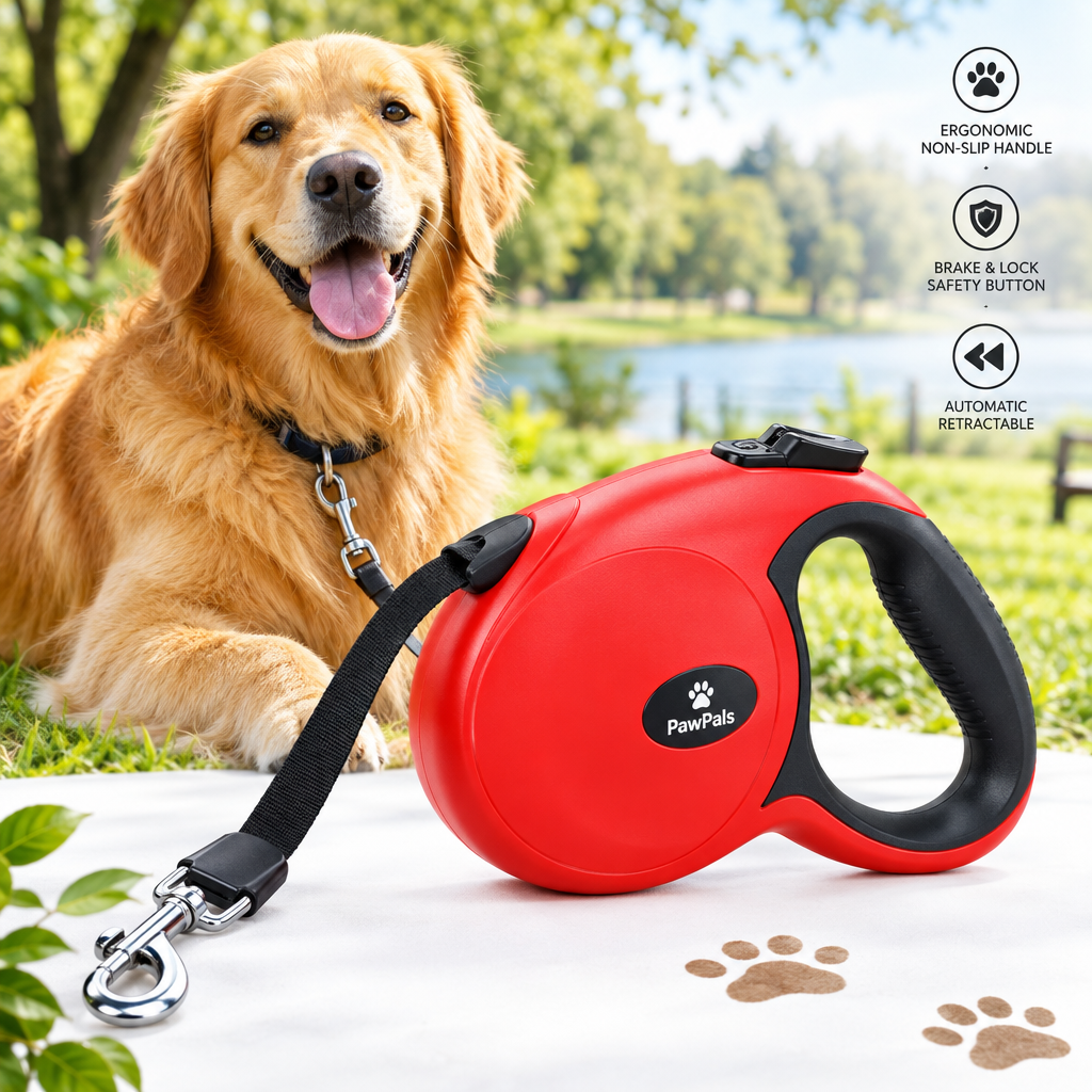 Automatic Retractable Dog Leash - Dual Size Options with Brake & Lock Safety System